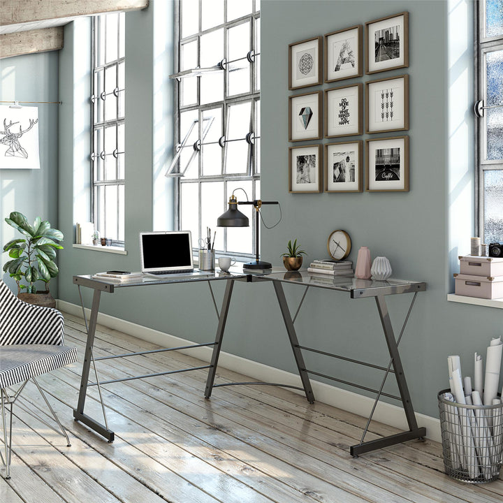 l shaped desk - Gray