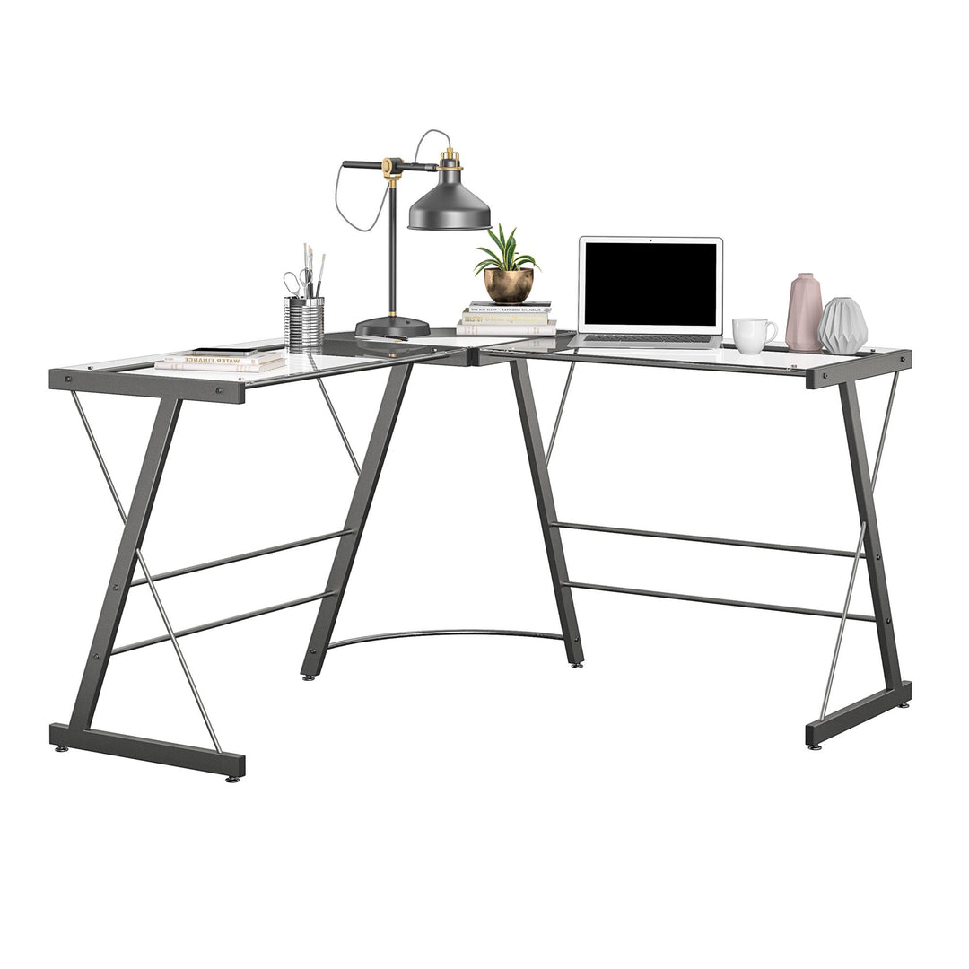 Space-Saving L-Shaped Desk - Gray