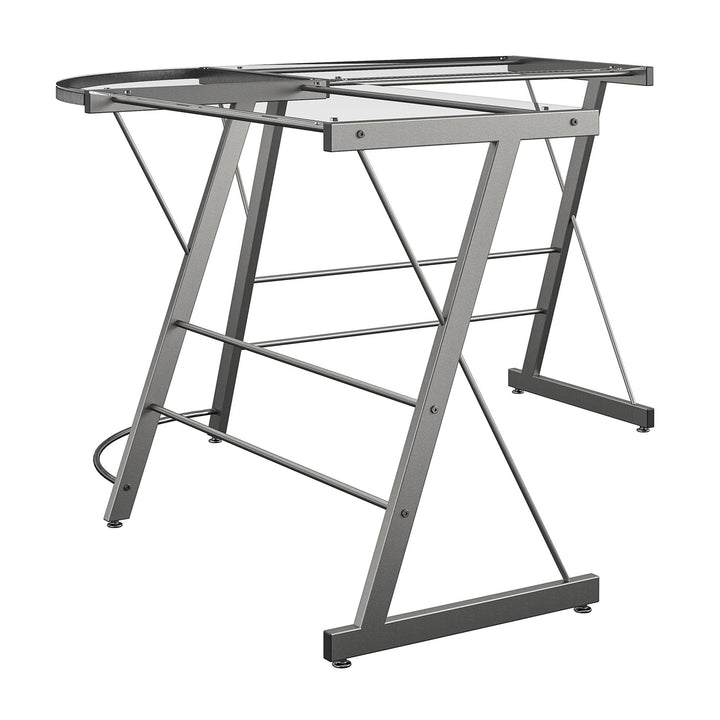 Stylish L-Shaped Desk for Home Office - Gray