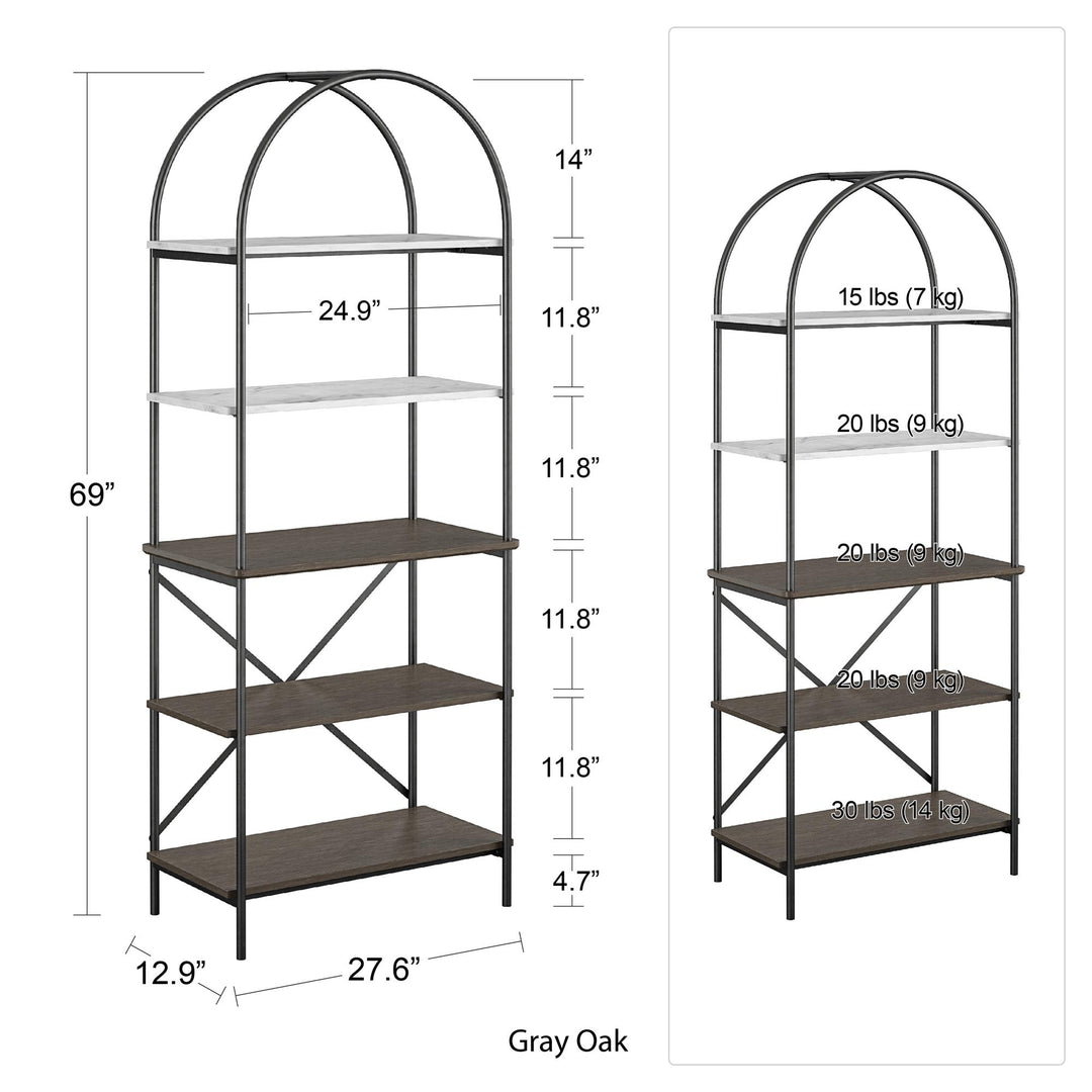 Trending bookcase designs with Vivinne -  Gray (Wood Grain)