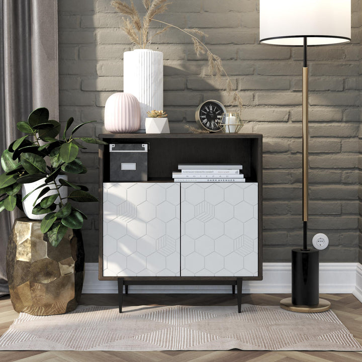 CosmoLiving Olivia gray oak storage -  Gray (Wood Grain)