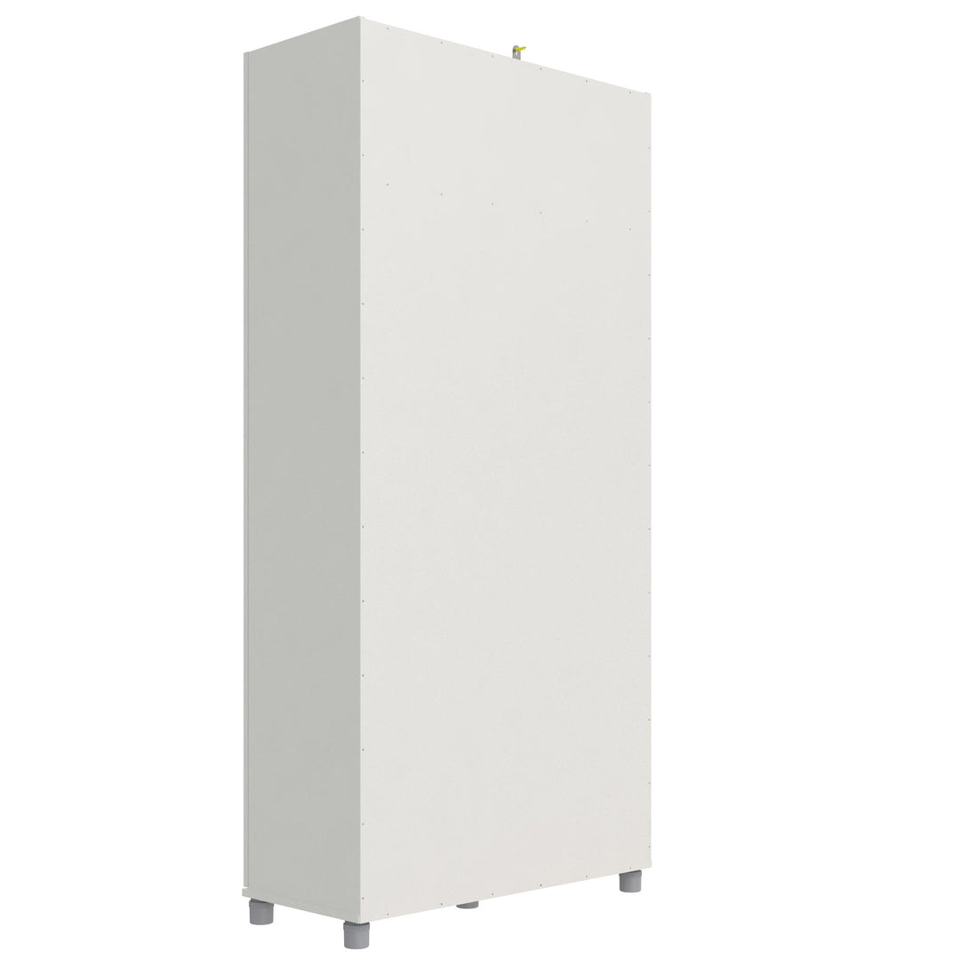 three adjustable shelves storage cabinet - White