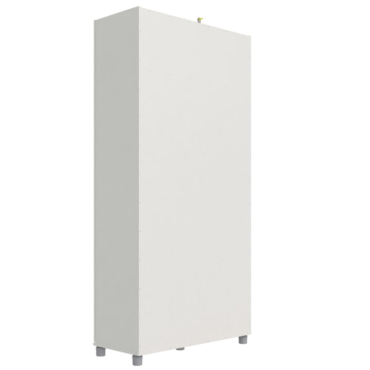 three adjustable shelves storage cabinet - White