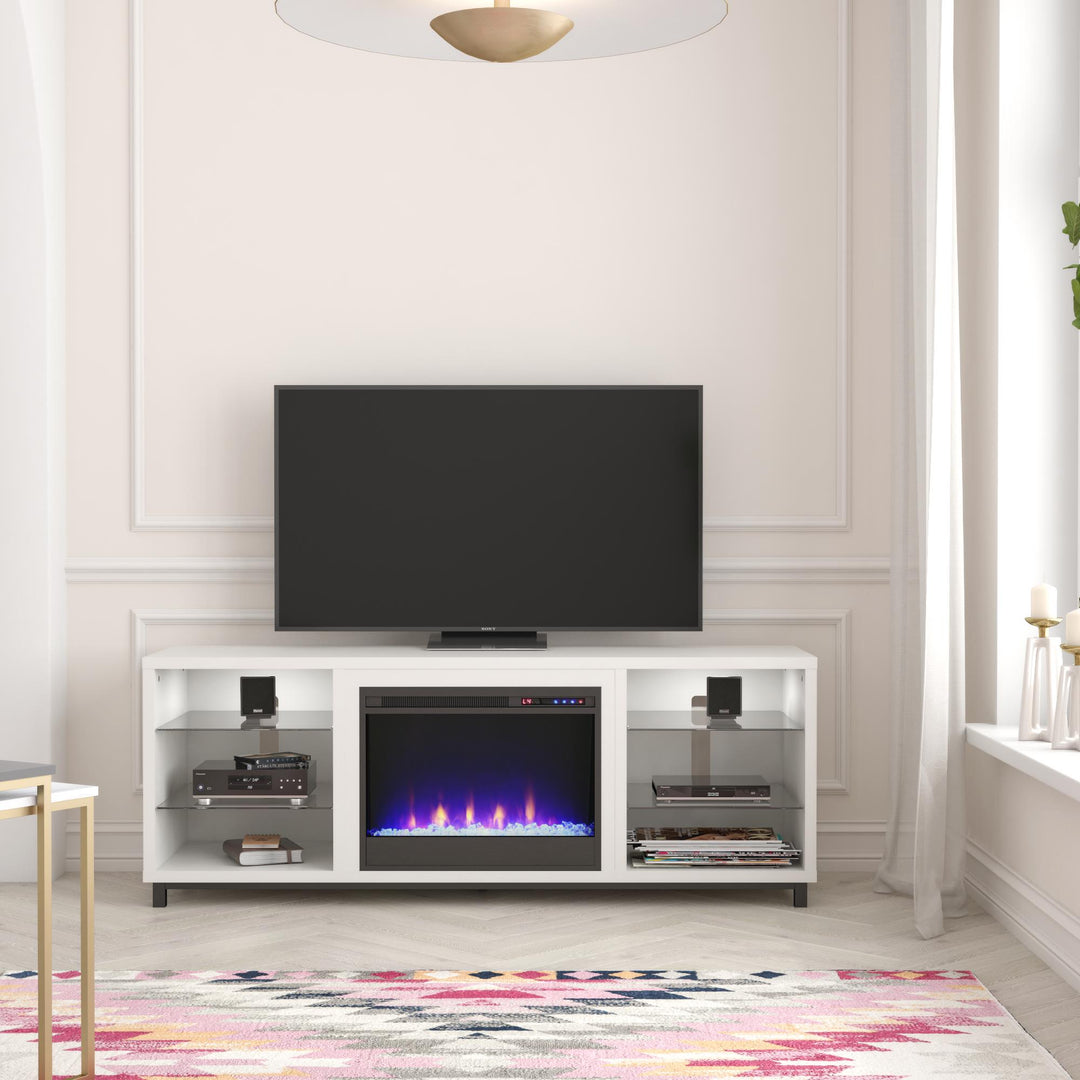 Cosmoliving by Cosmopolitan Westchester Fireplace TV Stand for TVs up to 65", White - White