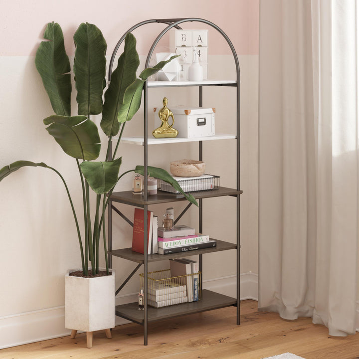 Modern 5 shelf bookcases by CosmoLiving -  Gray (Wood Grain)