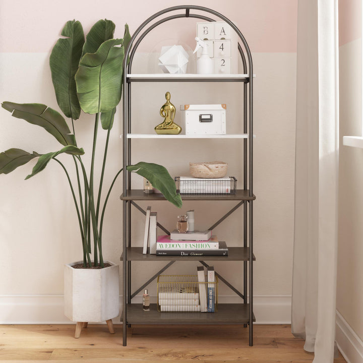 Vivinne bookcase styling tips -  Gray (Wood Grain)