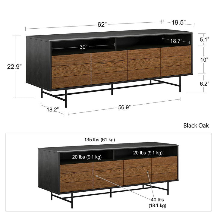 70-inch Reznor media unit -  Black Oak