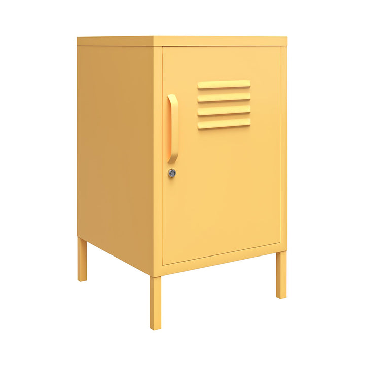 Modern metal locker design for end tables -  Yellow