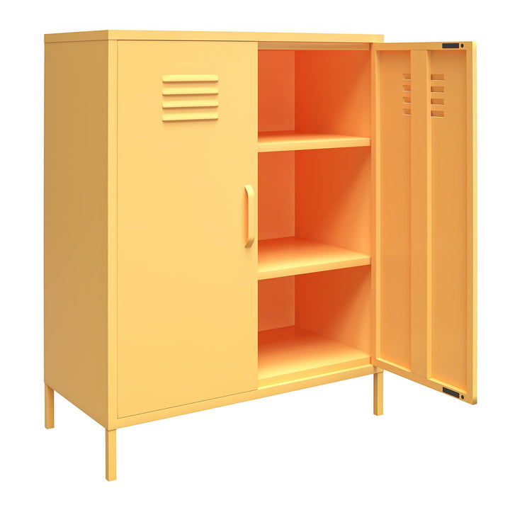Cache 2 Door Metal Locker Storage Cabinet  -  Yellow