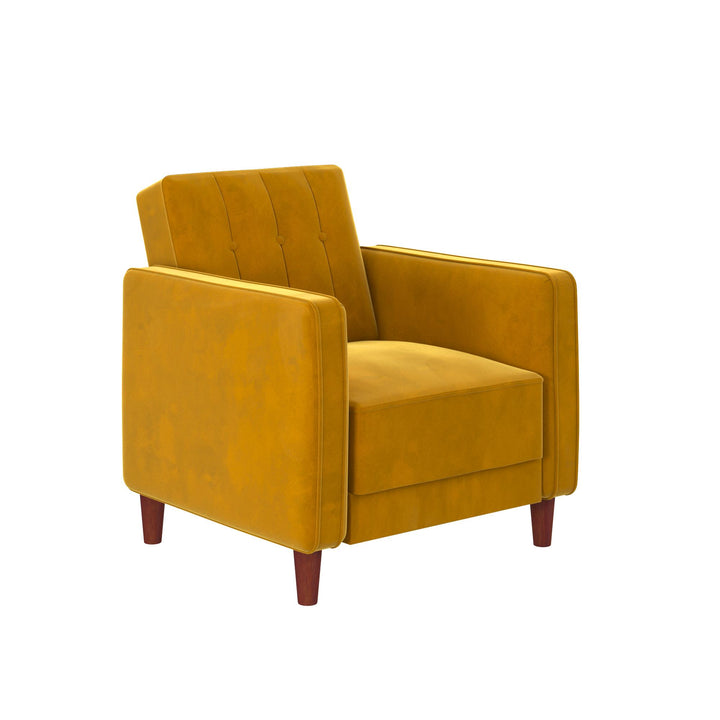 Best Wide-Track Arm Chair with Stitching -  Mustard