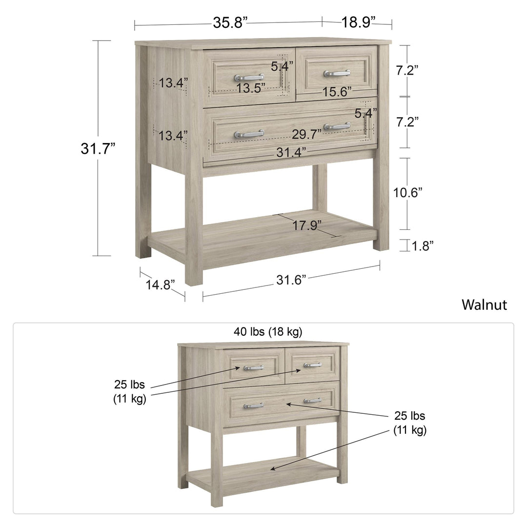 Organizing kids' dressers with shelves -  Light Walnut