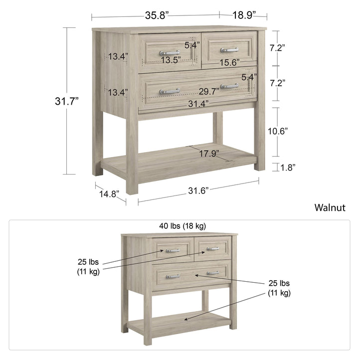 Organizing kids' dressers with shelves -  Light Walnut