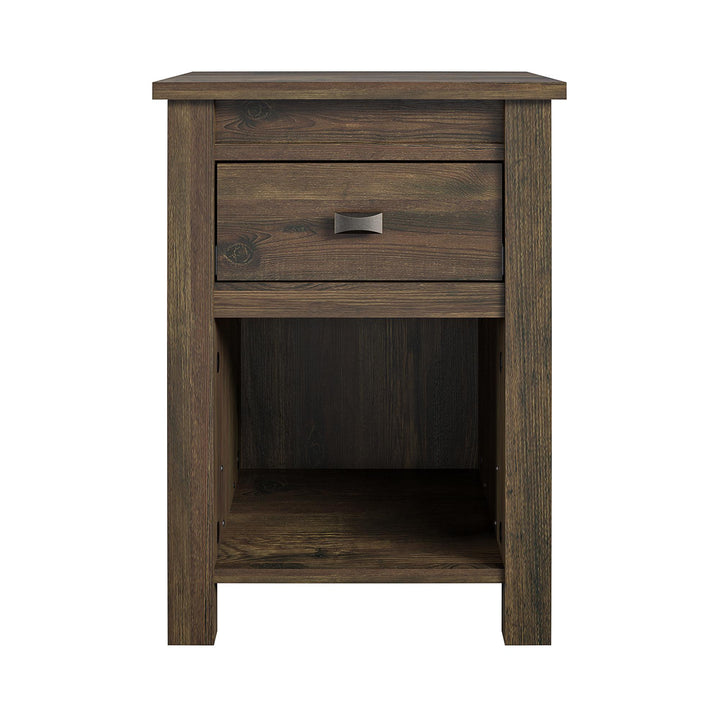 Farmington Rustic Farmhouse Nightstand with 1 Drawer  -  Rustic