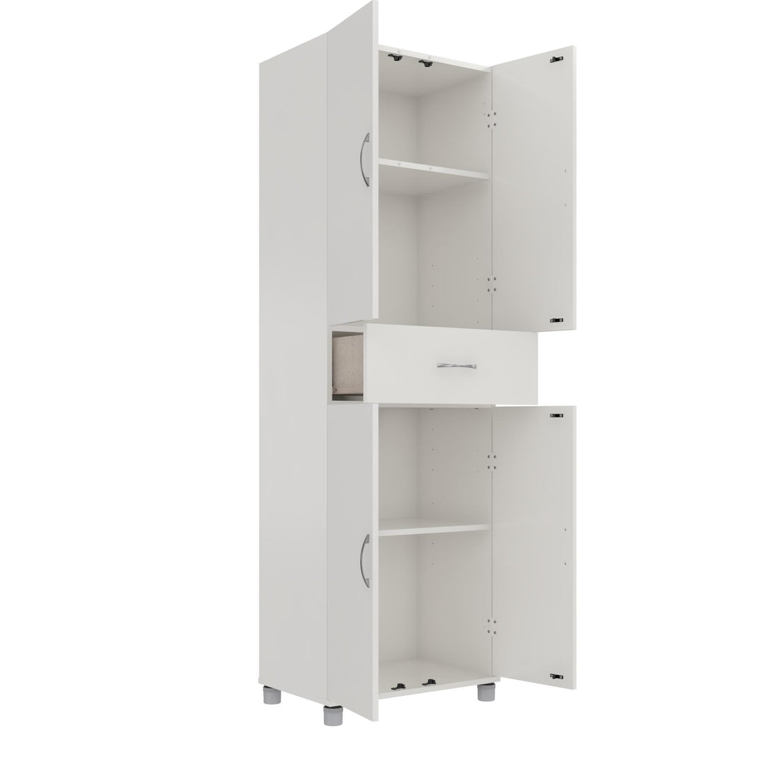 Durable metal closed storage cabinet - White