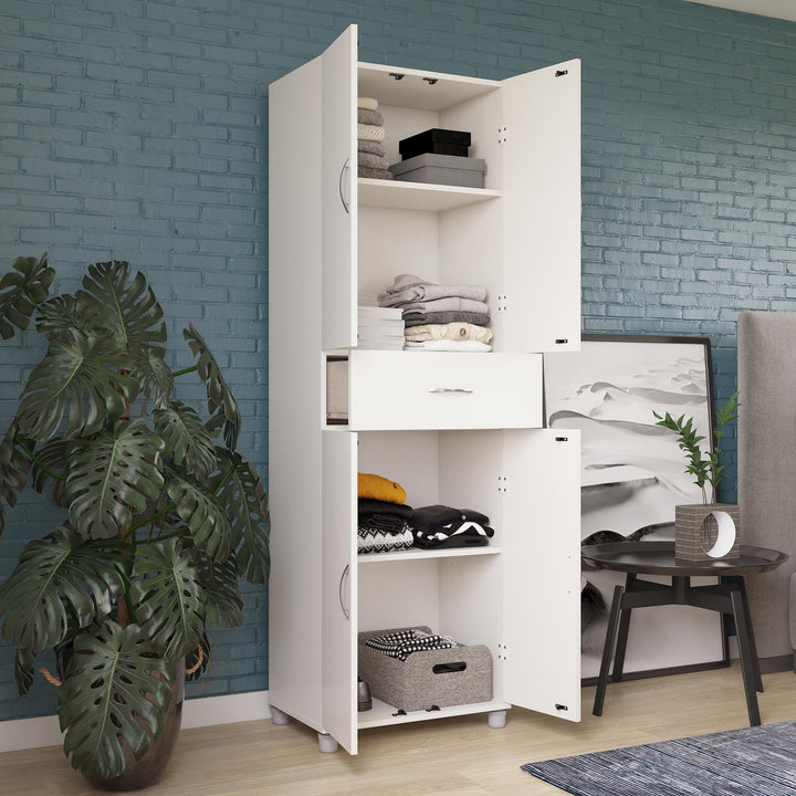 Secure closed storage cabinet - White