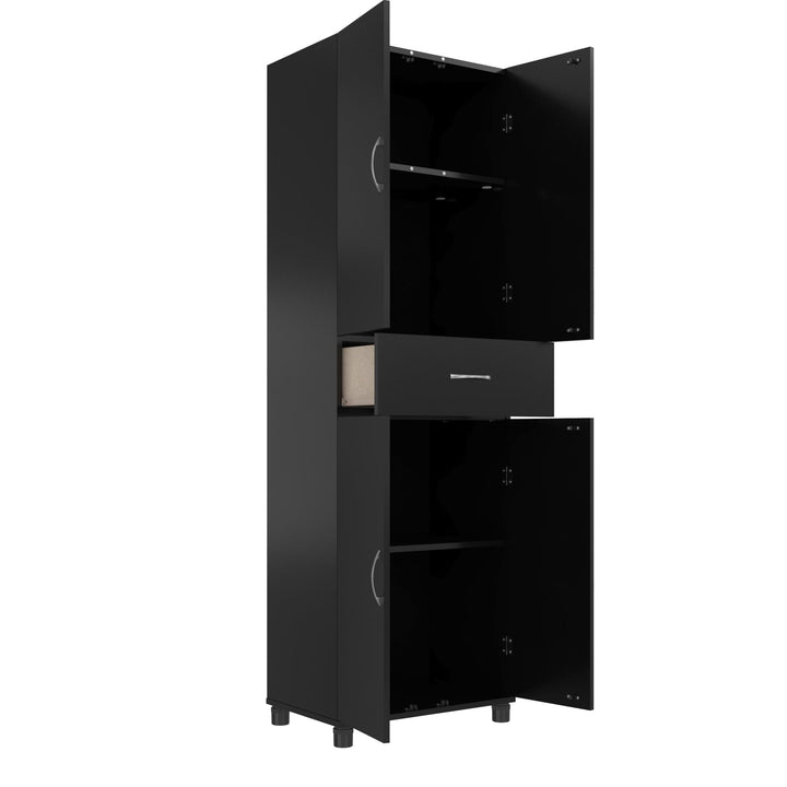 Tall closed storage cabinet - Black