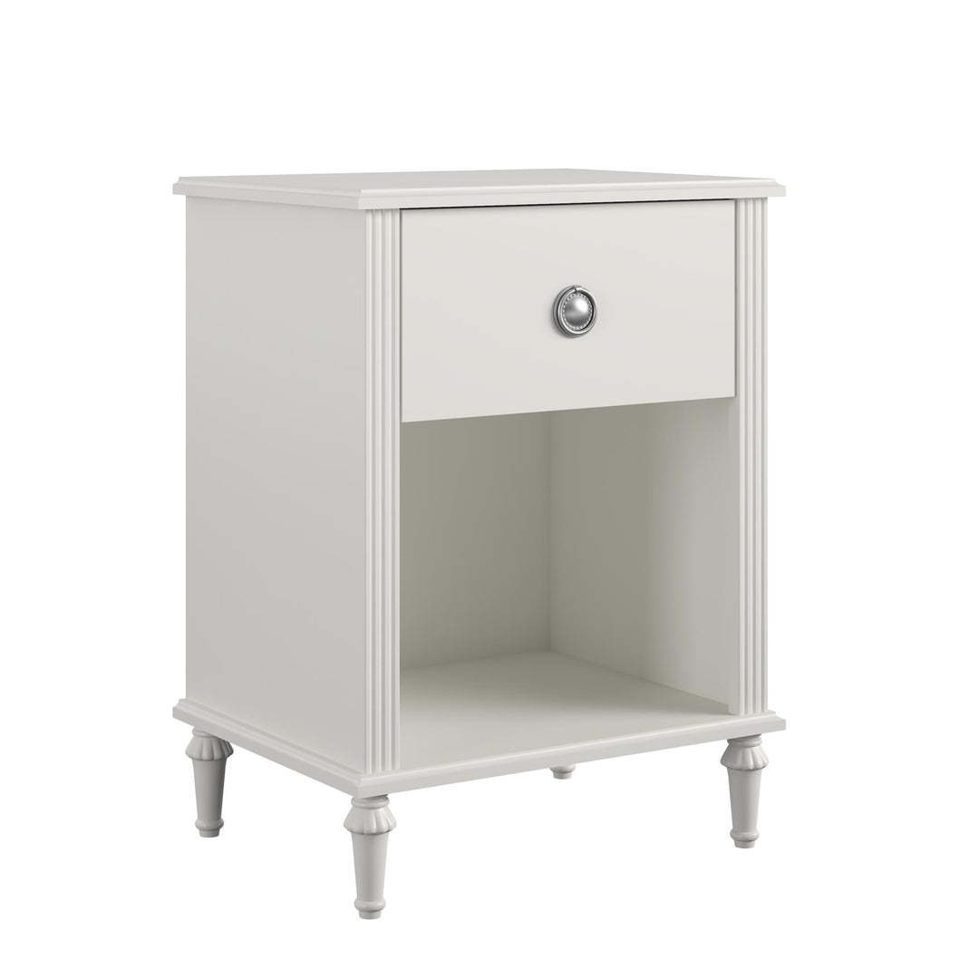 Arden 1 Drawer Nightstand Cubby Space -  White