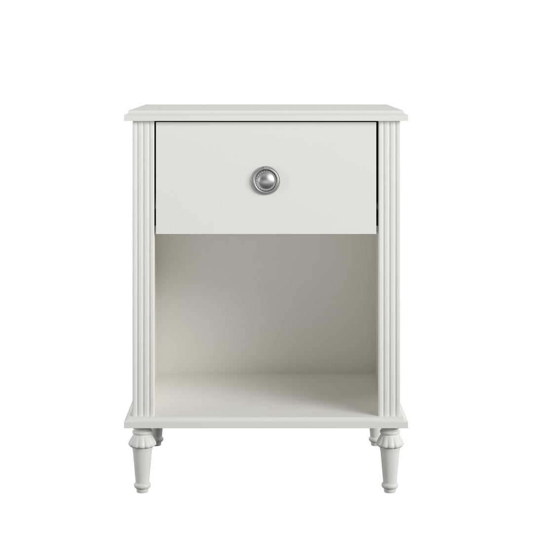 Rowan Valley Arden 1 Drawer Kids’ Nightstand with Open Cubby Space  -  White