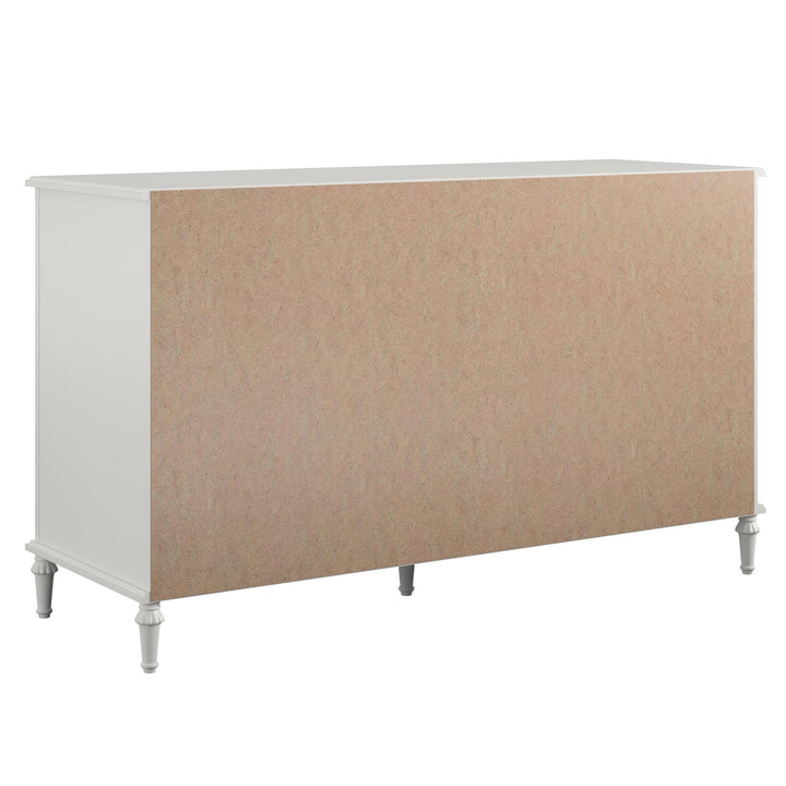 Rowan Valley Arden 6 Drawer Dresser with Silver Ring Drawer Pulls - White