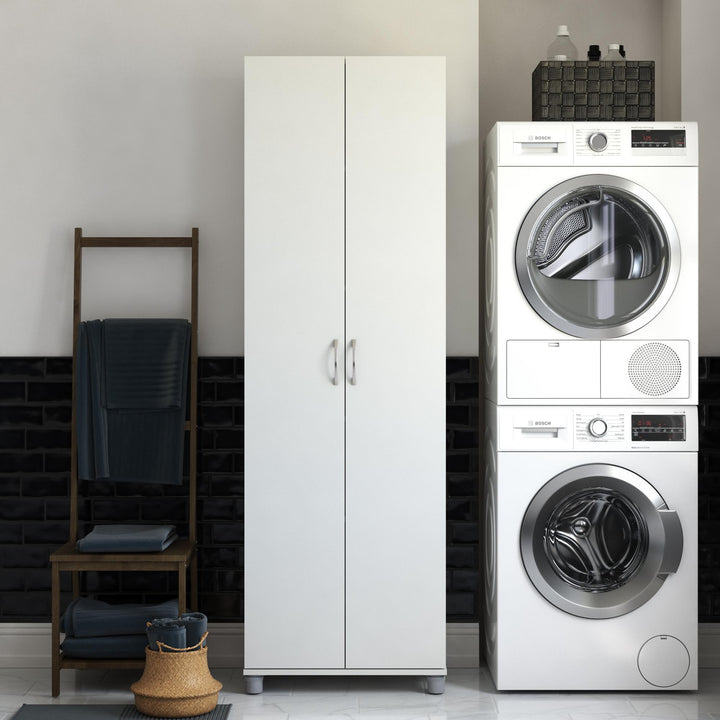 Basin 24 Inch 2 Door Utility Storage Cabinet - White