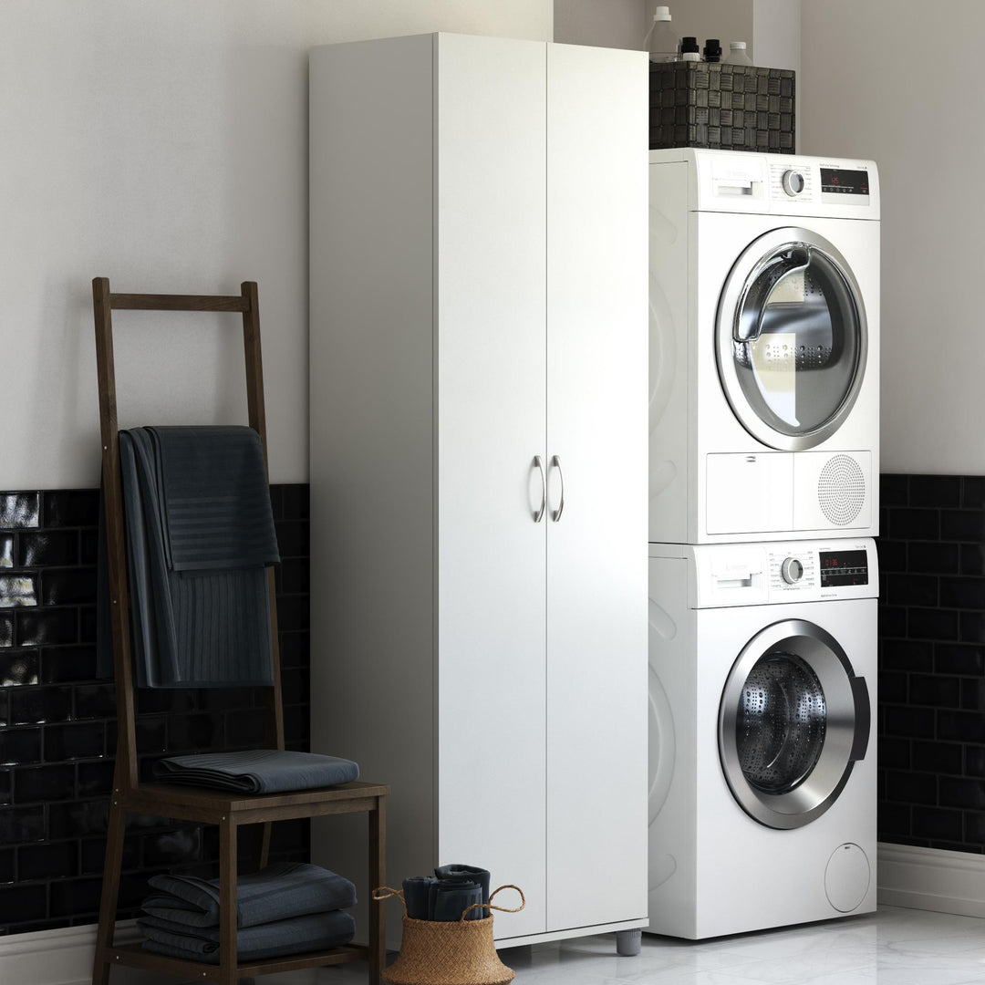Basin 24 Inch 2 Door Utility Storage Cabinet - White