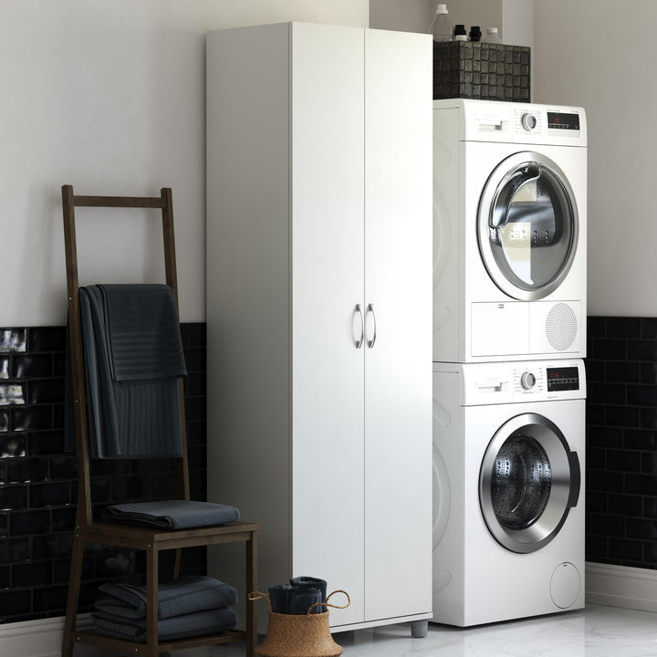 Basin 24 Inch 2 Door Utility Storage Cabinet - White