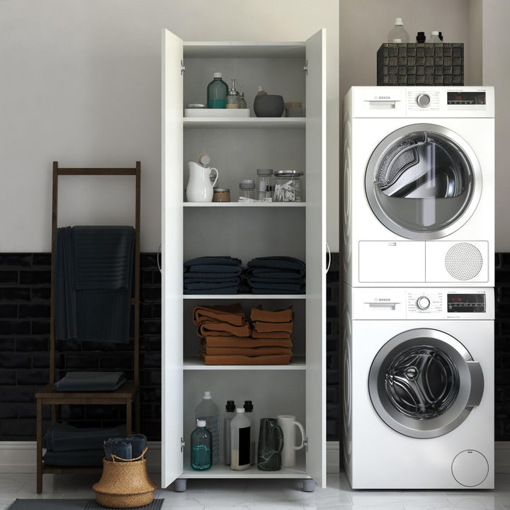 Basin 24 Inch 2 Door Utility Storage Cabinet - White