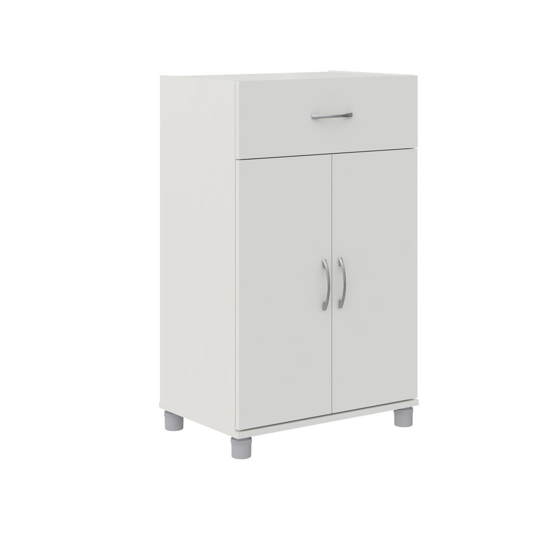 24 inch wide cabinet with doors - White