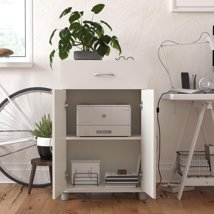 Basin 24 Inch 2 Door Base Storage Cabinet - White