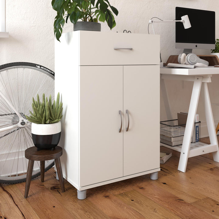 Basin 24 Inch 2 Door Base Storage Cabinet - White