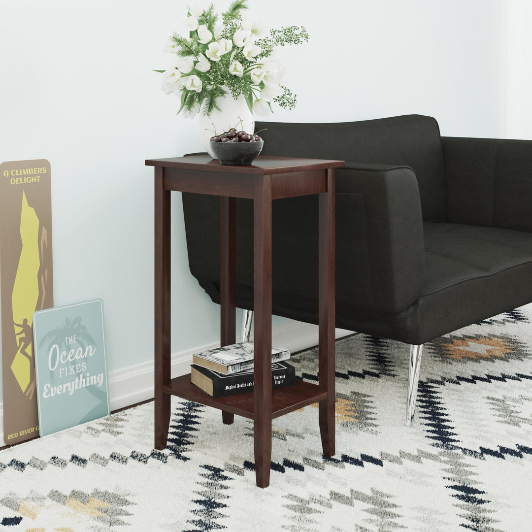 Rosewood Tall Wood End Table -  Coffee