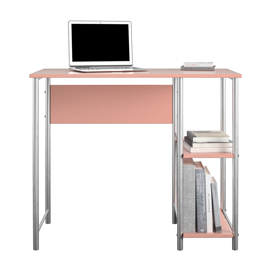 computer desk with side storage - Light Pink