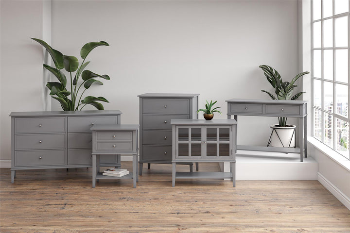 Console table with storage shelf -  Gray
