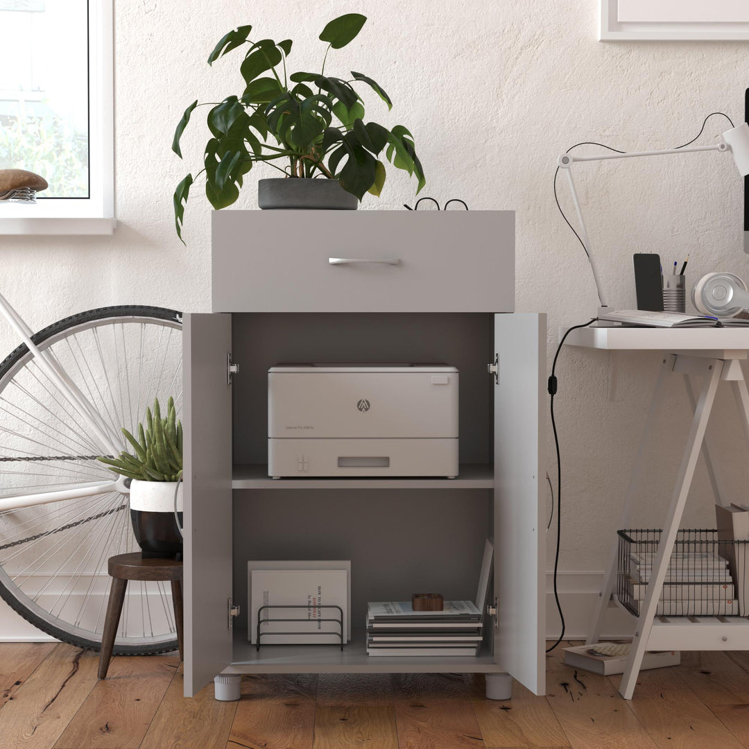 Computer Desk with Drawers Gray - EveryRoom