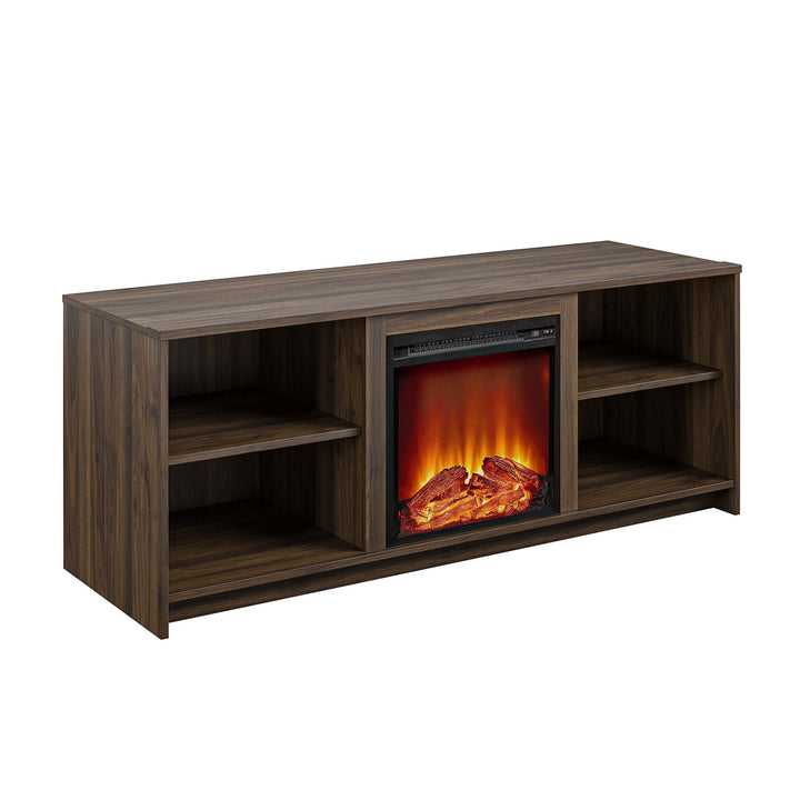 fireplace tv stand with storage - Florence Walnut