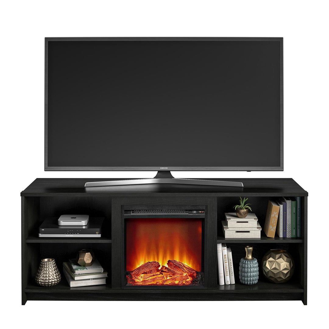 Cabrillo Fireplace TV Stand for TVs up to 65" and up to 120 lbs - Black Oak