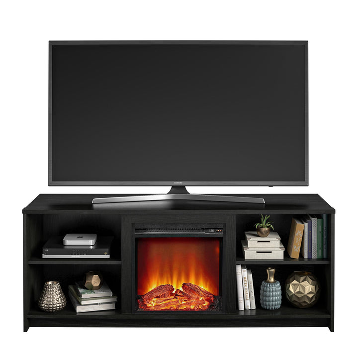 Cabrillo Fireplace TV Stand for TVs up to 65" and up to 120 lbs - Black Oak