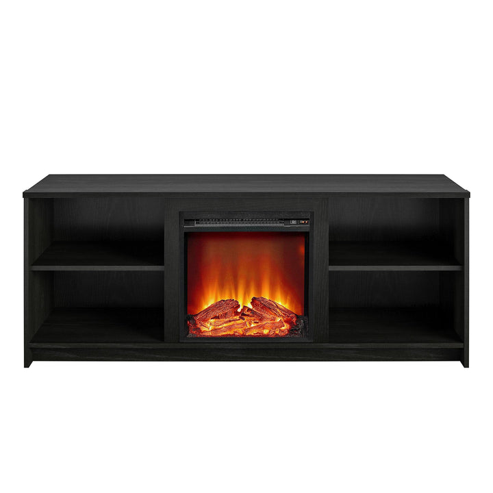 Cabrillo Fireplace TV Stand for TVs up to 65" and up to 120 lbs - Black Oak