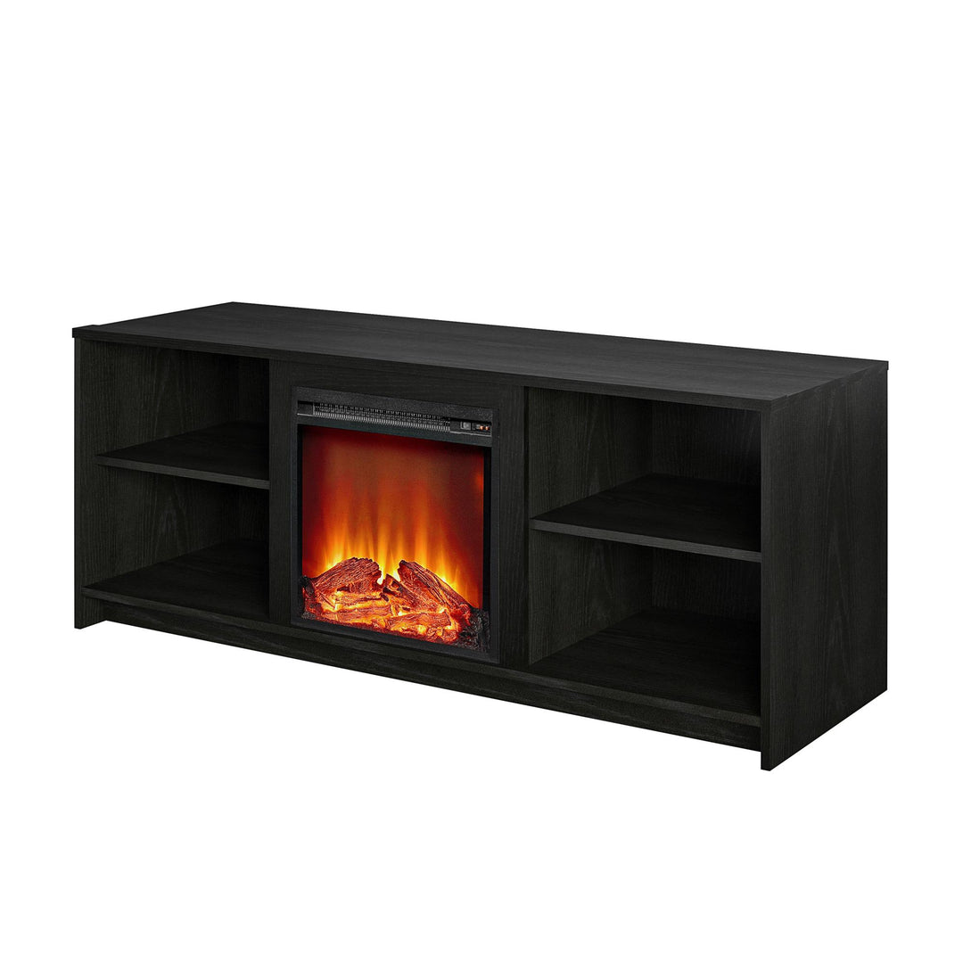 fireplace tv stand with storage - Black Oak