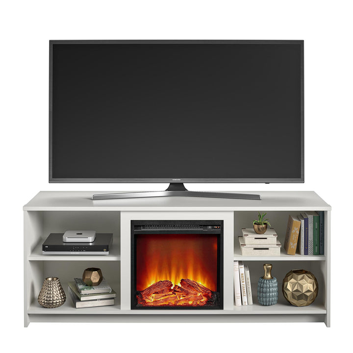 65 in fireplace tv stand - White