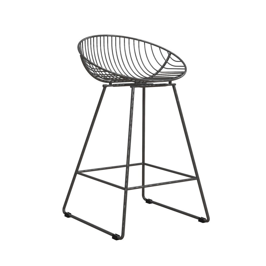 Counter height bar stool with wire design -  Gray
