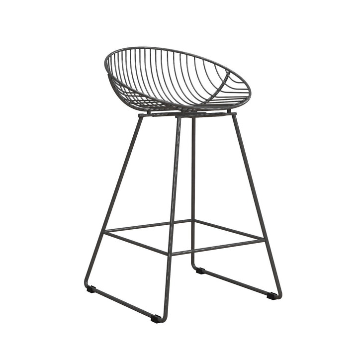 Counter height bar stool with wire design -  Gray