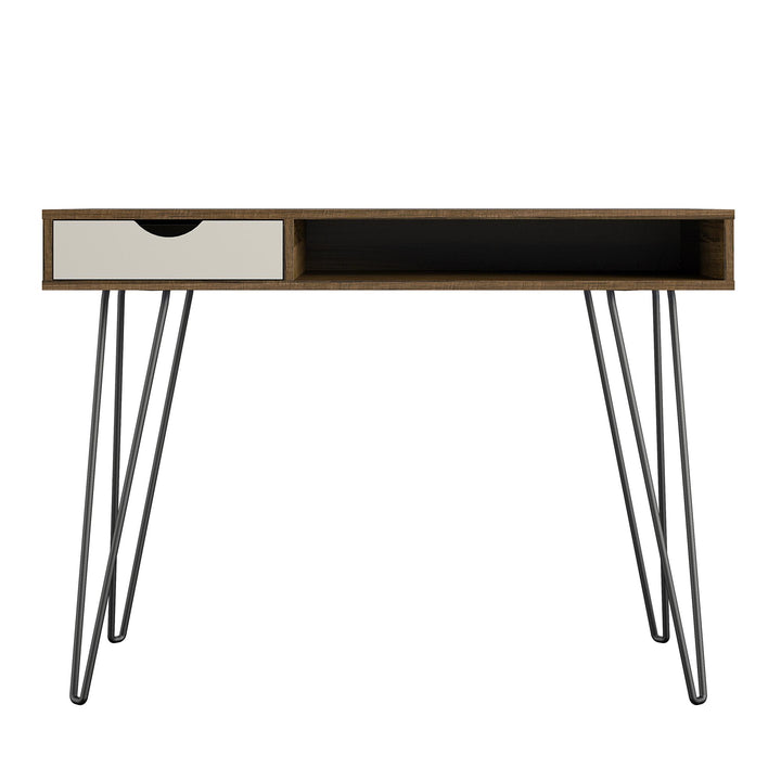 Concord Computer Desk with Storage  -  Brown Oak
