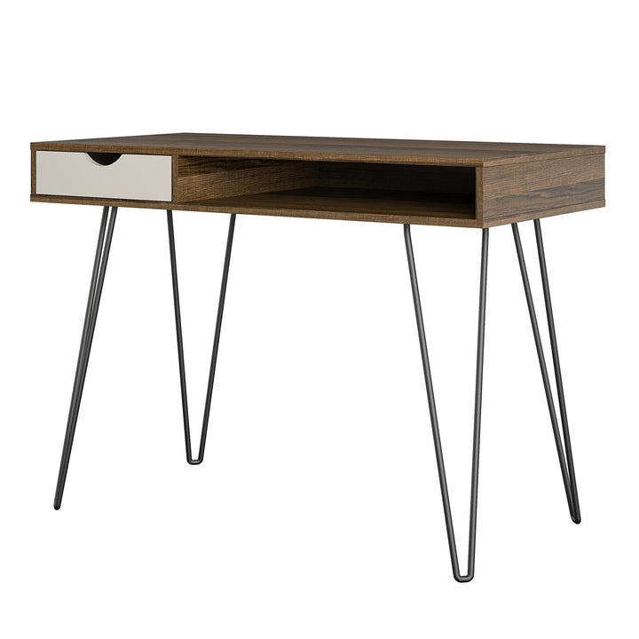 Concord desk with cable management -  Brown Oak