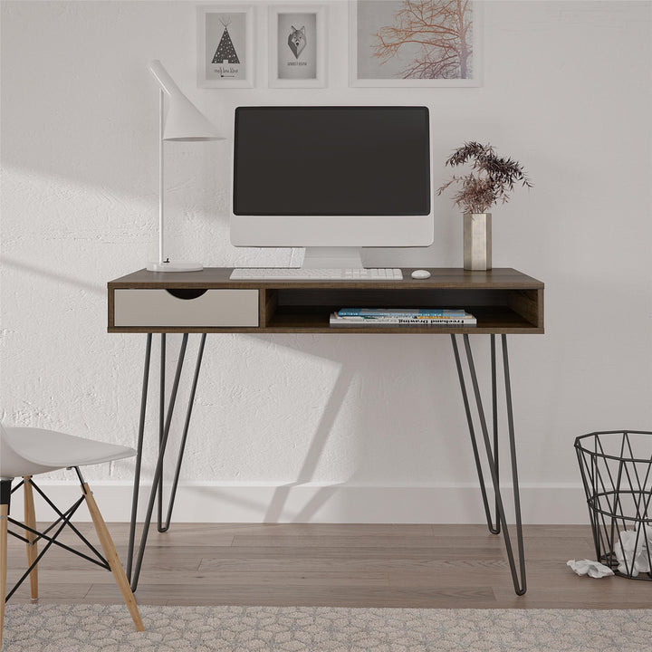 Concord Computer Desk for home office -  Brown Oak