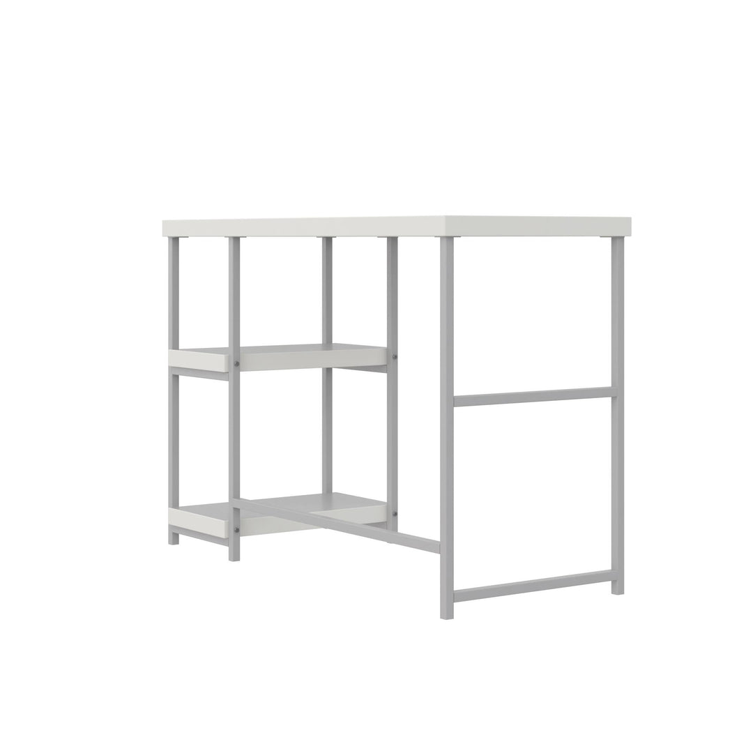 Compact desk with shelves - White