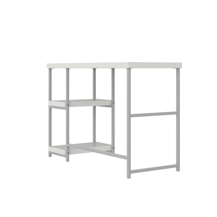 Compact desk with shelves - White