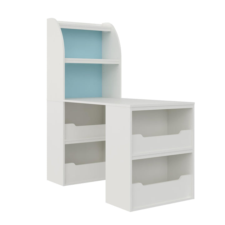 study table with shelves - White