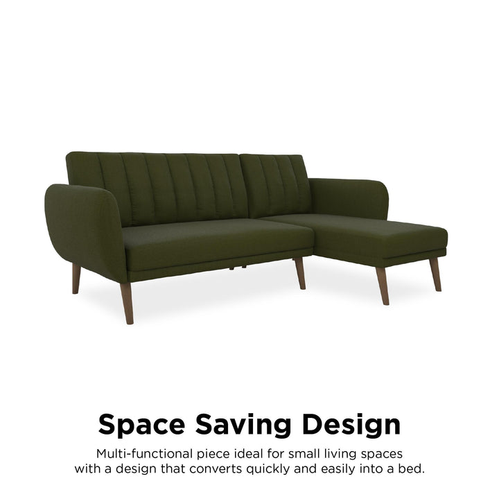 Easy to Assemble Brittany Sectional Sofa -  Green
