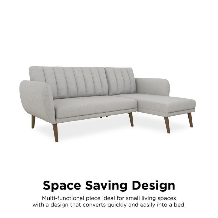 Functional and Comfortable Brittany Futon Sofa -  Light Gray